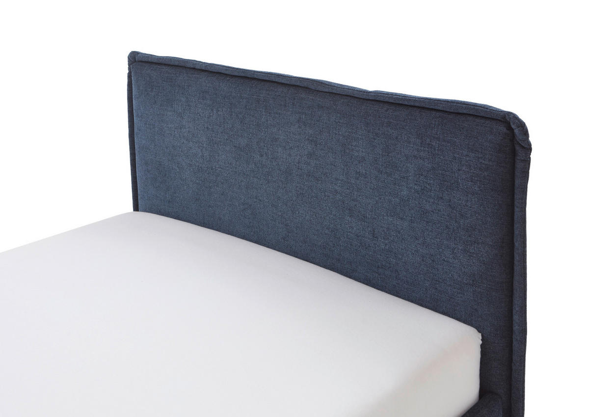 POLSTERBETT 140/200 cm  in Dunkelblau  - Eichefarben/Dunkelblau, KONVENTIONELL, Holz/Textil (140/200cm) - Stylife