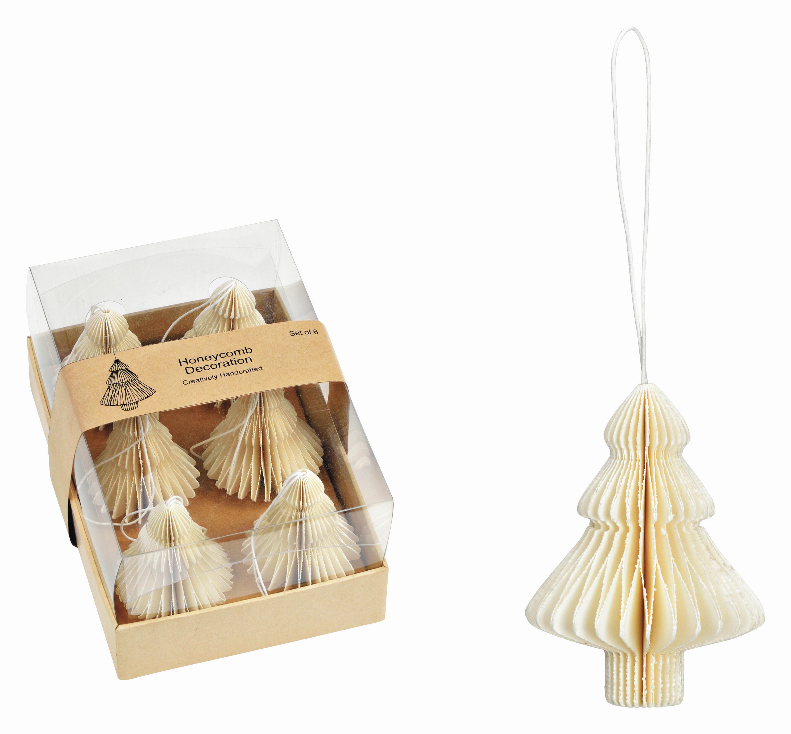 DEKOHÄNGER 6-teilig  - Weiß, Basics, Papier (18,0/9,0/12,5cm) - X-Mas