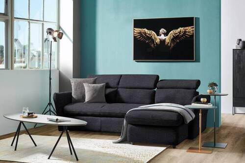 ECKSOFA in Mikrofaser Schwarz  240/172 cm  - Schwarz, Design, Kunststoff/Textil (240/172cm) - Stylife