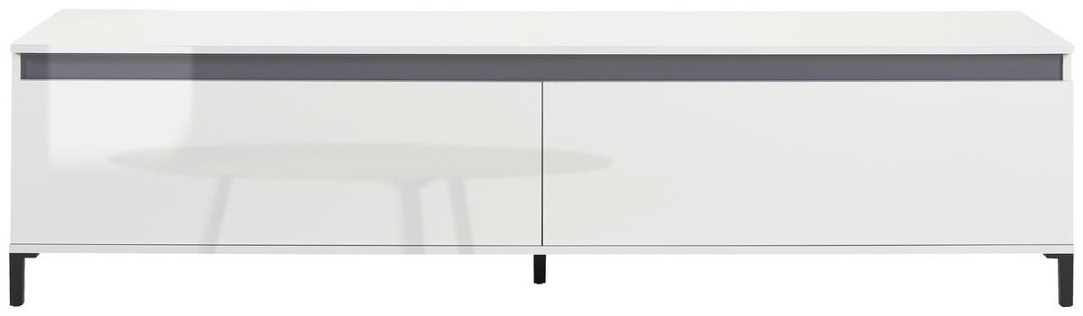 NÍZKA KOMODA, biela, biela s vysokým leskom, 200/50/40 cm - biela/biela s vysokým leskom, Design, kompozitné drevo/plast (200/50/40cm) - Xora