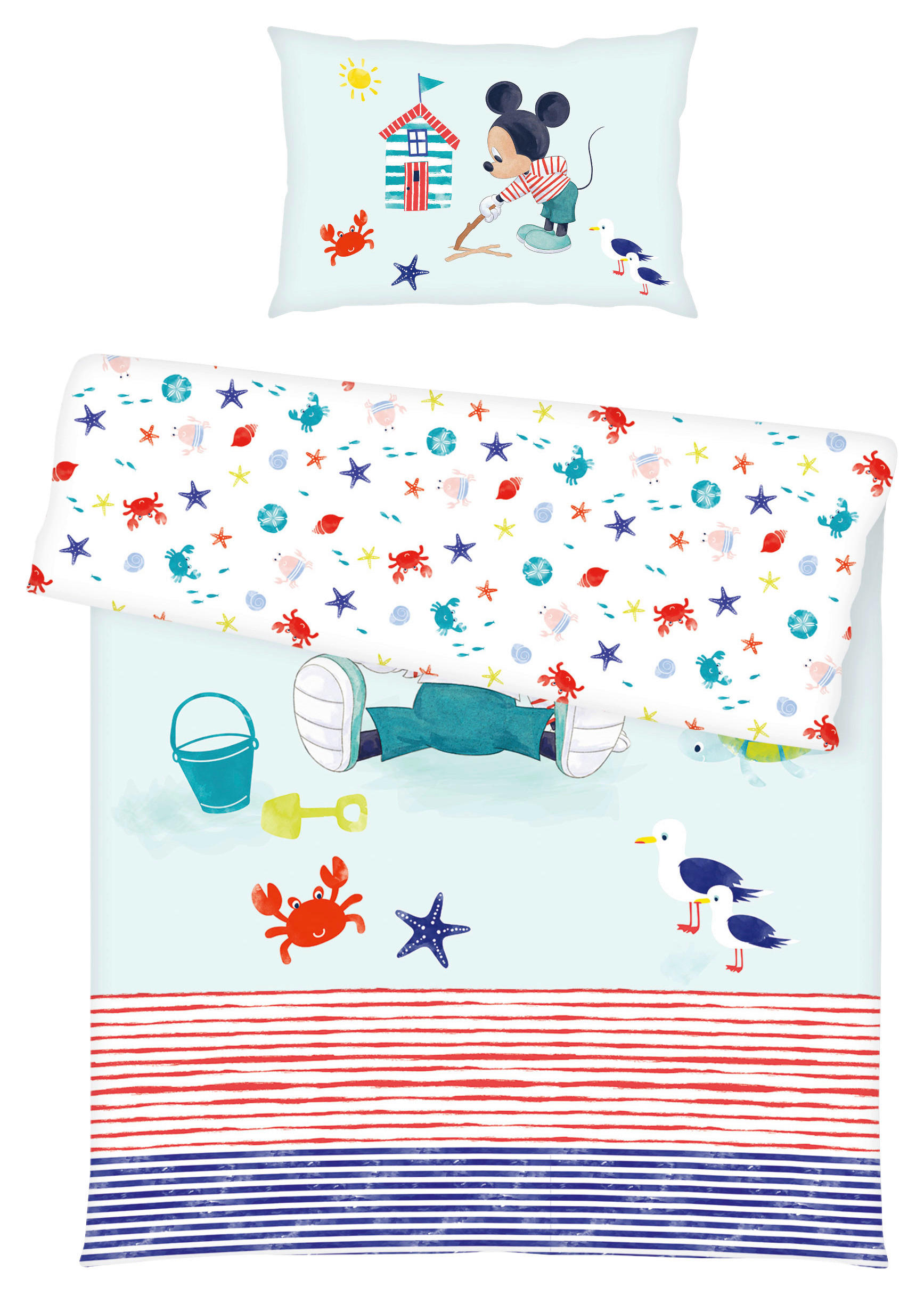 BABYBETTWÄSCHESET Renforcé 100/130 cm  - Weiss/Rot, Konventionell, Textil (100/130cm) - Herding