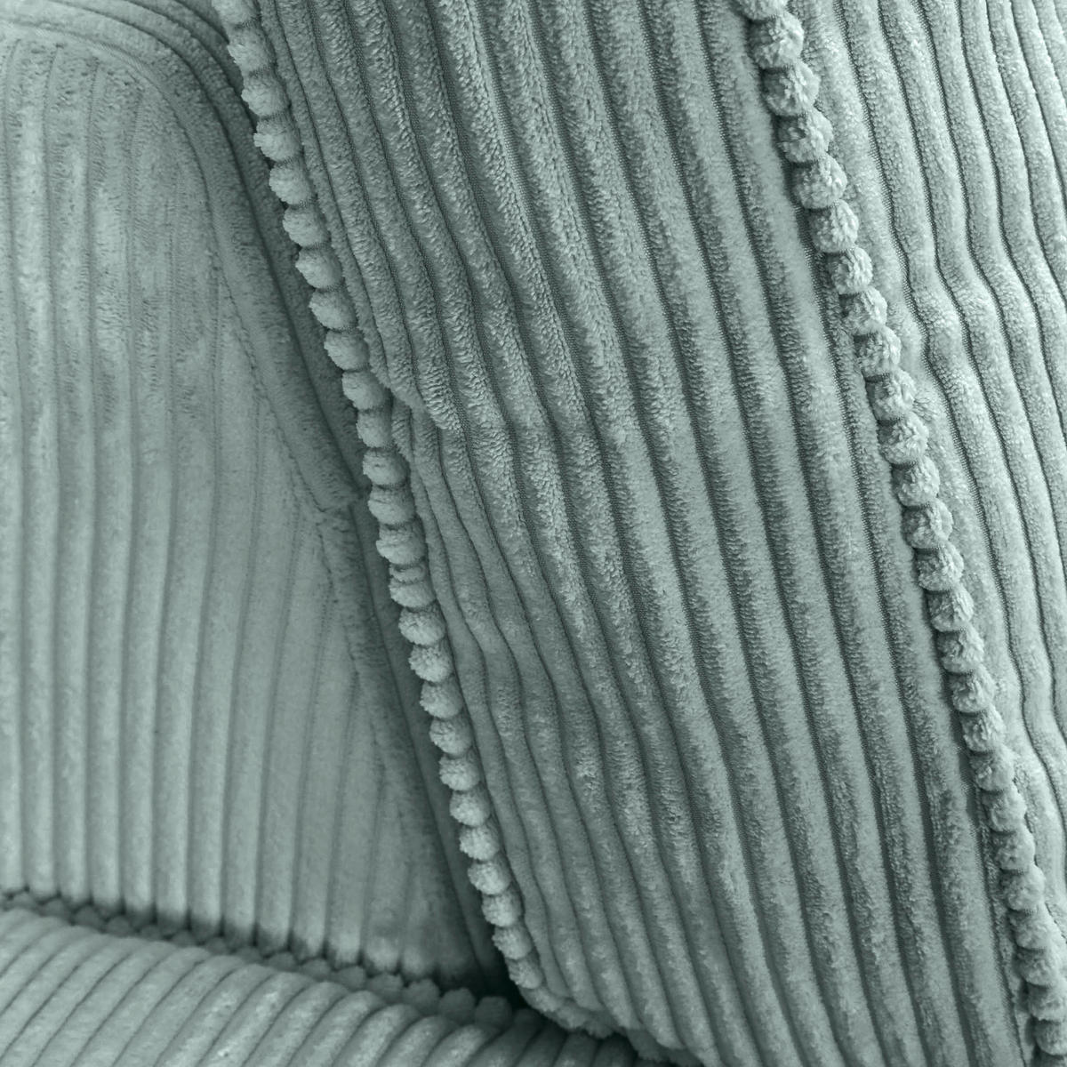 ECKSOFA  in Cord Mintgrün Zierkissen, Rückenkissen, Rücken echt  228/307 cm  - Schwarz/Mintgrün, MODERN, Kunststoff/Textil (228/307cm) - Carryhome