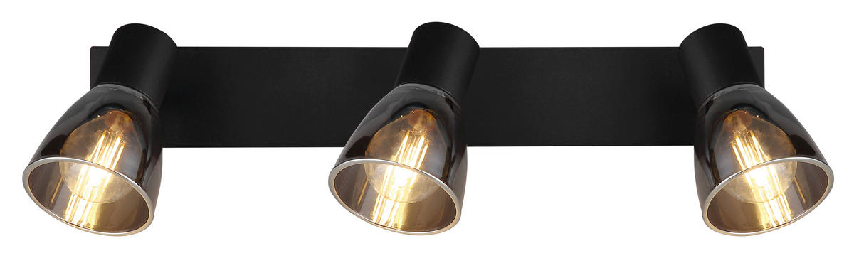 STRAHLER 40/7/15,5 cm   - Schwarz, Design, Glas/Metall (40/7/15,5cm) - Globo