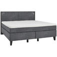 BOXSPRINGBETT 160/200 cm  in Anthrazit  - Anthrazit/Schwarz, Design, Holz/Textil (160/200cm) - Hom`in