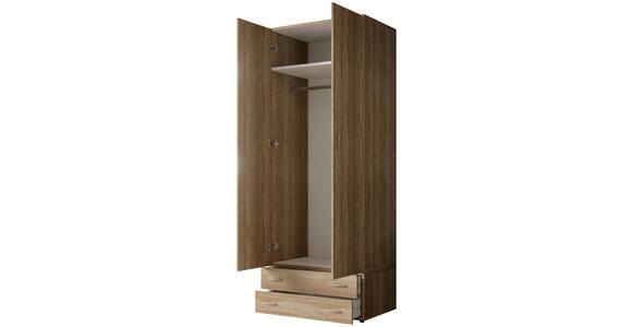 DREHTÜRENSCHRANK in Sonoma Eiche - Alufarben/Sonoma Eiche, MODERN, Holzwerkstoff/Kunststoff (81/176/50,8cm) - Carryhome