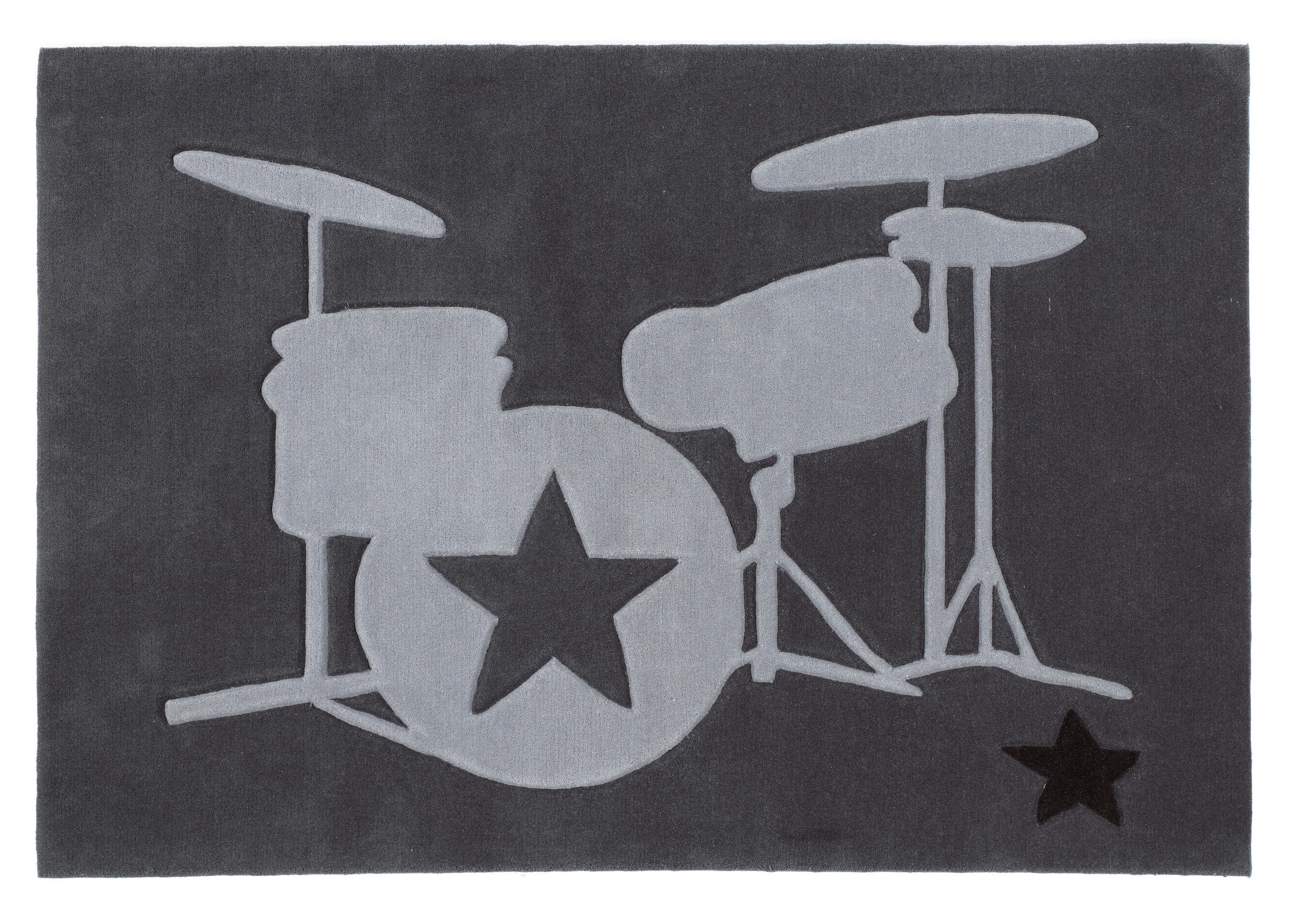 KINDERTEPPICH 130/190 cm Rock Star  - Dunkelgrau/Hellgrau, Trend, Naturmaterialien/Textil (130/190cm)
