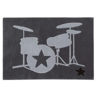KINDERTEPPICH 130/190 cm Rock Star  - Dunkelgrau/Hellgrau, Trend, Naturmaterialien/Textil (130/190cm)