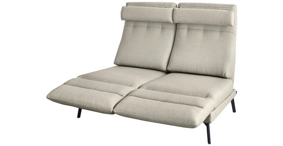 2-SITZER-SOFA in Flachgewebe Sandfarben  - Sandfarben/Schwarz, Design, Textil/Metall (178-226/83-113/96-177cm) - Dieter Knoll