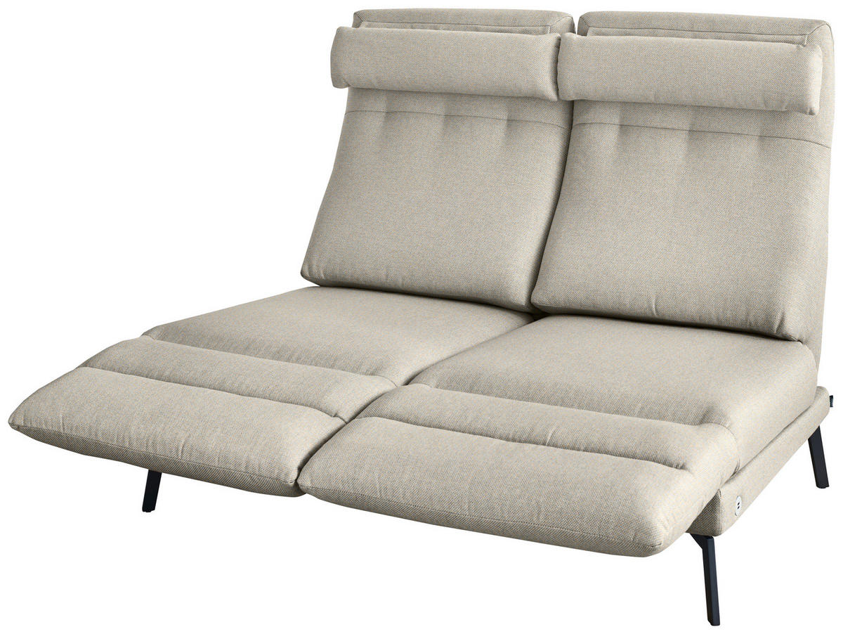 2-SITZER-SOFA Flachgewebe Sandfarben  - Sandfarben/Schwarz, Design, Textil/Metall (178-226/83-113/96-177cm) - Dieter Knoll