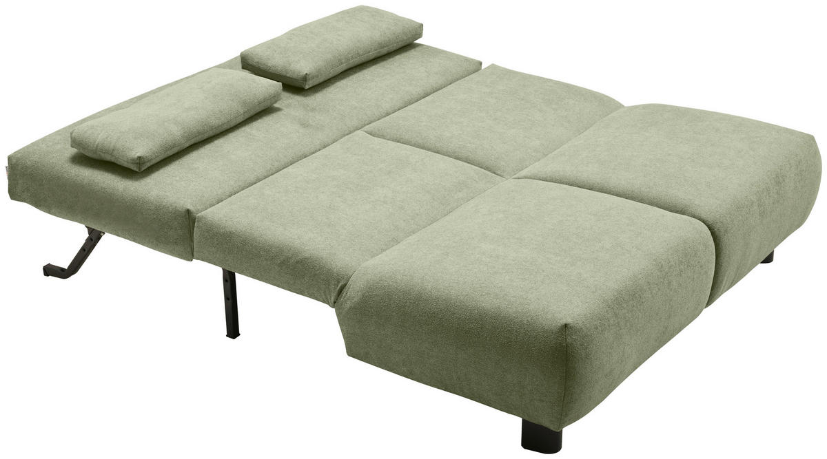 SCHLAFSOFA Flachgewebe Hellgrün  - Schwarz/Hellgrün, KONVENTIONELL, Textil/Metall (150/85/100cm) - Carryhome