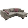 ECKSOFA in Cord Graubraun  - Koralle/Graubraun, Design, Holz/Textil (250/190cm) - MID.YOU