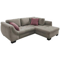 KUTNA GARNITURA tekstil  sivo-smeđa   - sivo-smeđa/boje koralja, Design, tekstil/drvo (250/190cm) - MID.YOU