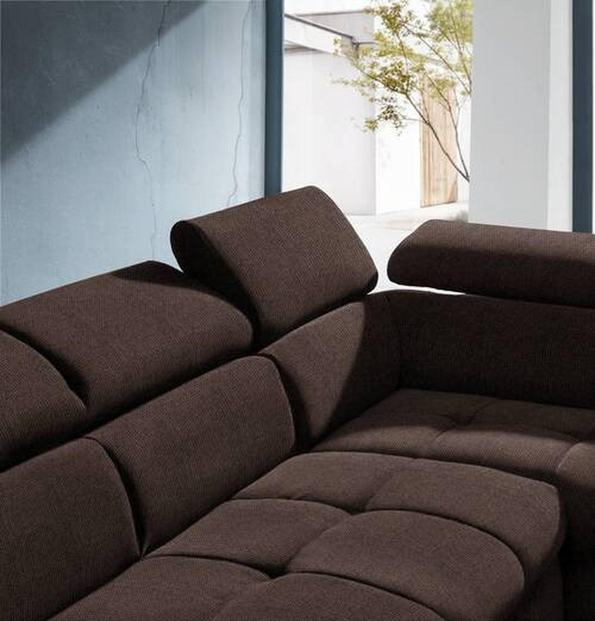 ECKSOFA  in Mikrofaser Dunkelbraun  279/210 cm  - Dunkelbraun/Schwarz, Design, Kunststoff/Textil (279/210cm) - Stylife