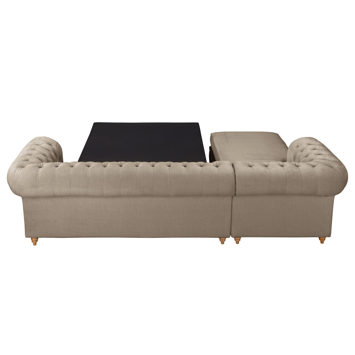 ECKSOFA Laura Taupe Mikrofaser  - Taupe/Creme, Design, Holz/Textil (182/284cm) - P & B