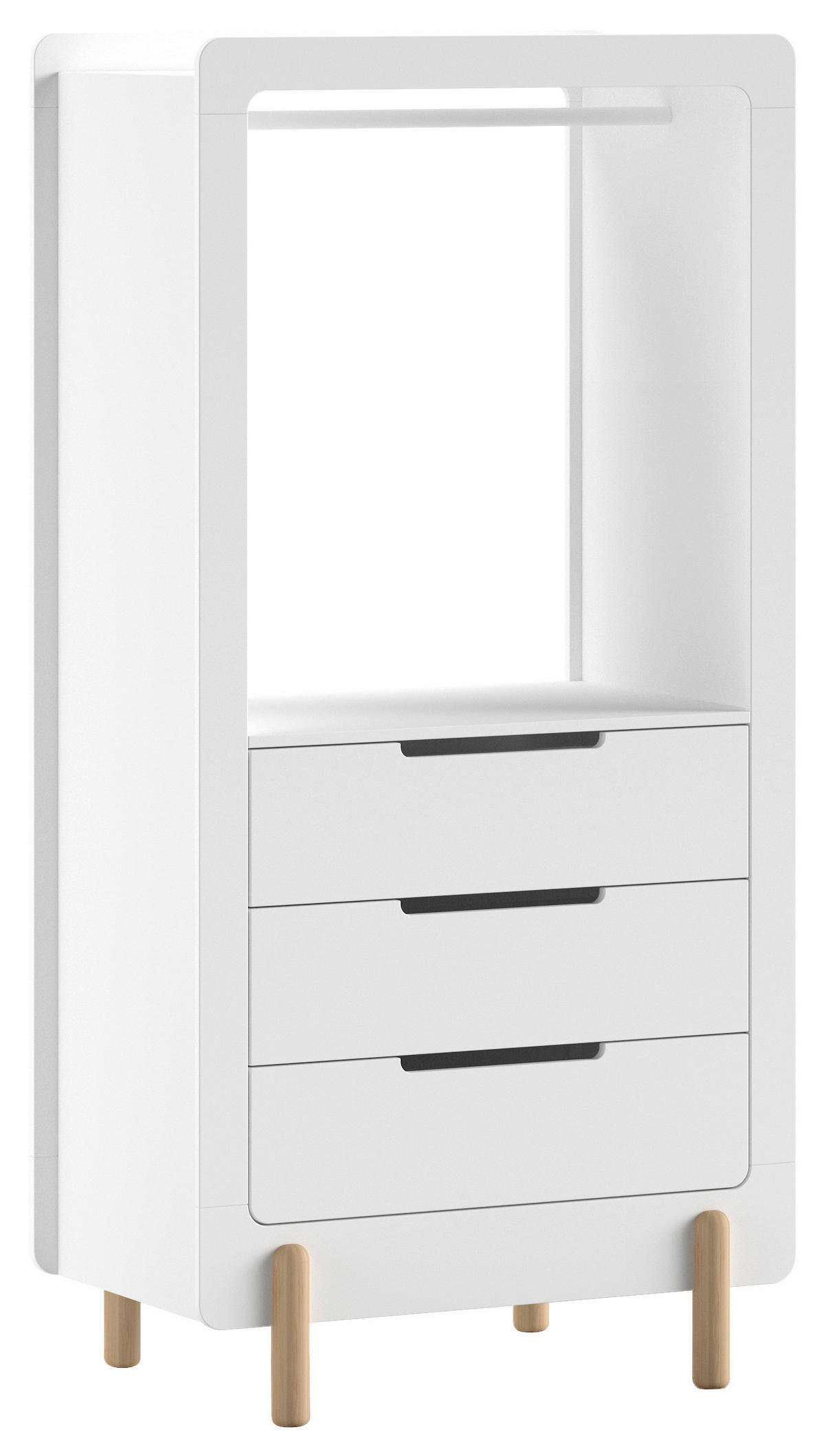 KINDERKLEIDERSCHRANK - Weiß, MODERN, Holzwerkstoff (88/180/54,4cm) - MID.YOU
