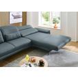 ECKSOFA in Echtleder Grau  - Schwarz/Grau, Design, Leder/Metall (332/193cm) - Dieter Knoll