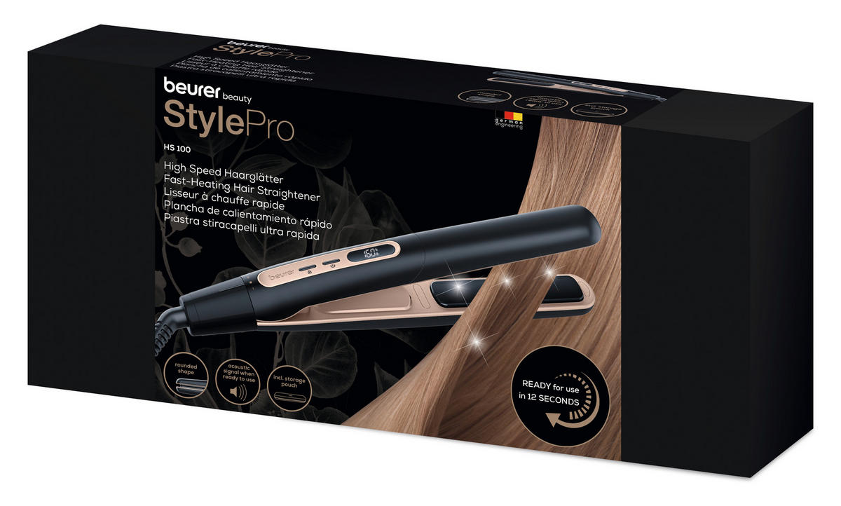 HAARGLÄTTER - Schwarz, Basics (18.5/7.5/40.7cm) - Beurer