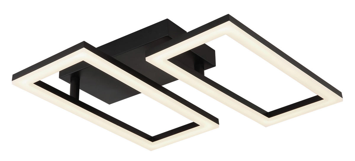 LED PLAFONJERA - opal/crna, Dizajnerski, metal/plastika (61,4/19,5/9cm)