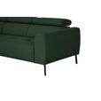 ECKSOFA in Struktur Grün 205/280 cm - Schwarz/Grün, Design, Textil/Metall (205/280cm) - Xora
