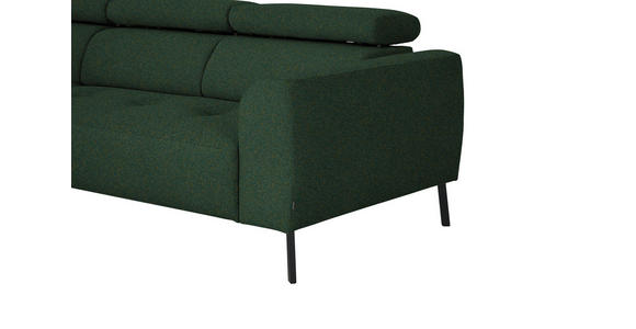 ECKSOFA in Struktur Grün 205/280 cm - Schwarz/Grün, Design, Textil/Metall (205/280cm) - Xora