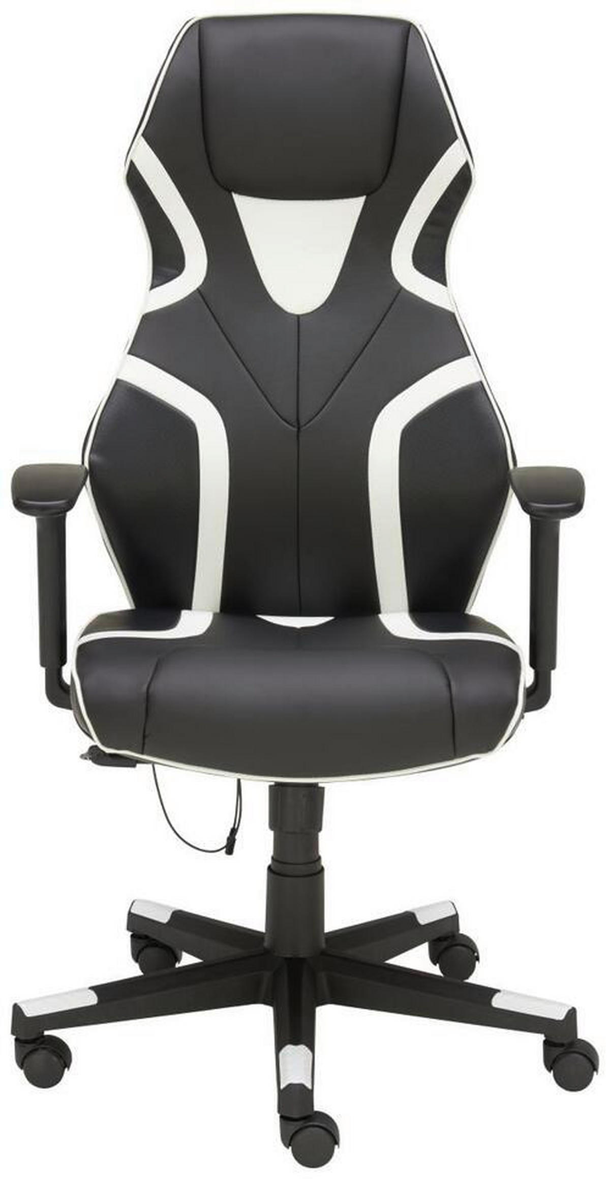 GAMINGSTOL  i läderimitation svart, vit  - vit/svart, Design, trä/textil (68/116-126/63cm) - Novel