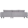 ECKSOFA  in Chenille Silberfarben  279/222 cm  - Silberfarben/Schwarz, KONVENTIONELL, Kunststoff/Textil (279/222cm) - Hom`in