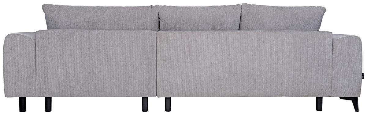 ECKSOFA Silberfarben Chenille  - Silberfarben/Schwarz, KONVENTIONELL, Kunststoff/Textil (279/222cm) - Hom`in