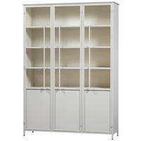 VITRINE  in Sandfarben  - Sandfarben, Design, Glas/Metall (140/200/40cm) - Livetastic