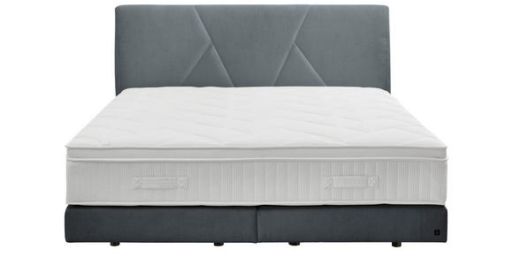 BOXSPRINGBETT 160/200 cm,  in Grau, Topper, Matratzen, H2 + H2 = mittel  - Schwarz/Grau, Design, Kunststoff/Textil (160/200cm) - Dieter Knoll