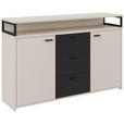 SIDEBOARD  in 134/87,8/38 cm  - Kaschmir/Schwarz, KONVENTIONELL, Holzwerkstoff/Kunststoff (134/87,8/38cm) - Xora