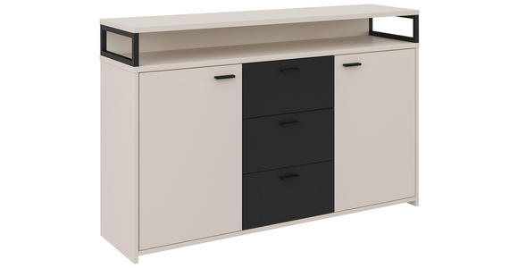 SIDEBOARD  in 134/87,8/38 cm  - Kaschmir/Schwarz, KONVENTIONELL, Holzwerkstoff/Kunststoff (134/87,8/38cm) - Xora