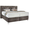 BOXSPRINGBETT 180/200 cm  in Braun  - Silberfarben/Braun, Konventionell, Textil/Metall (180/200cm) - Ambiente