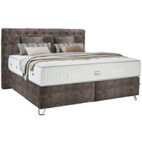 BOXSPRINGBETT 180/200 cm  in Braun  - Silberfarben/Braun, Konventionell, Textil/Metall (180/200cm) - Ambiente