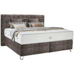 BOXSPRINGBETT 180/200 cm  in Braun  - Silberfarben/Braun, KONVENTIONELL, Textil/Metall (180/200cm) - Ambiente