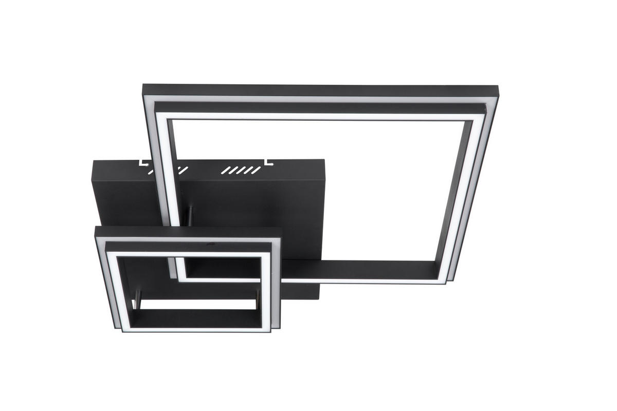 LED PLAFONJERA Proton  - bela/crna, Lajfstajl, metal/plastika (60/60/11,8cm) - Novel