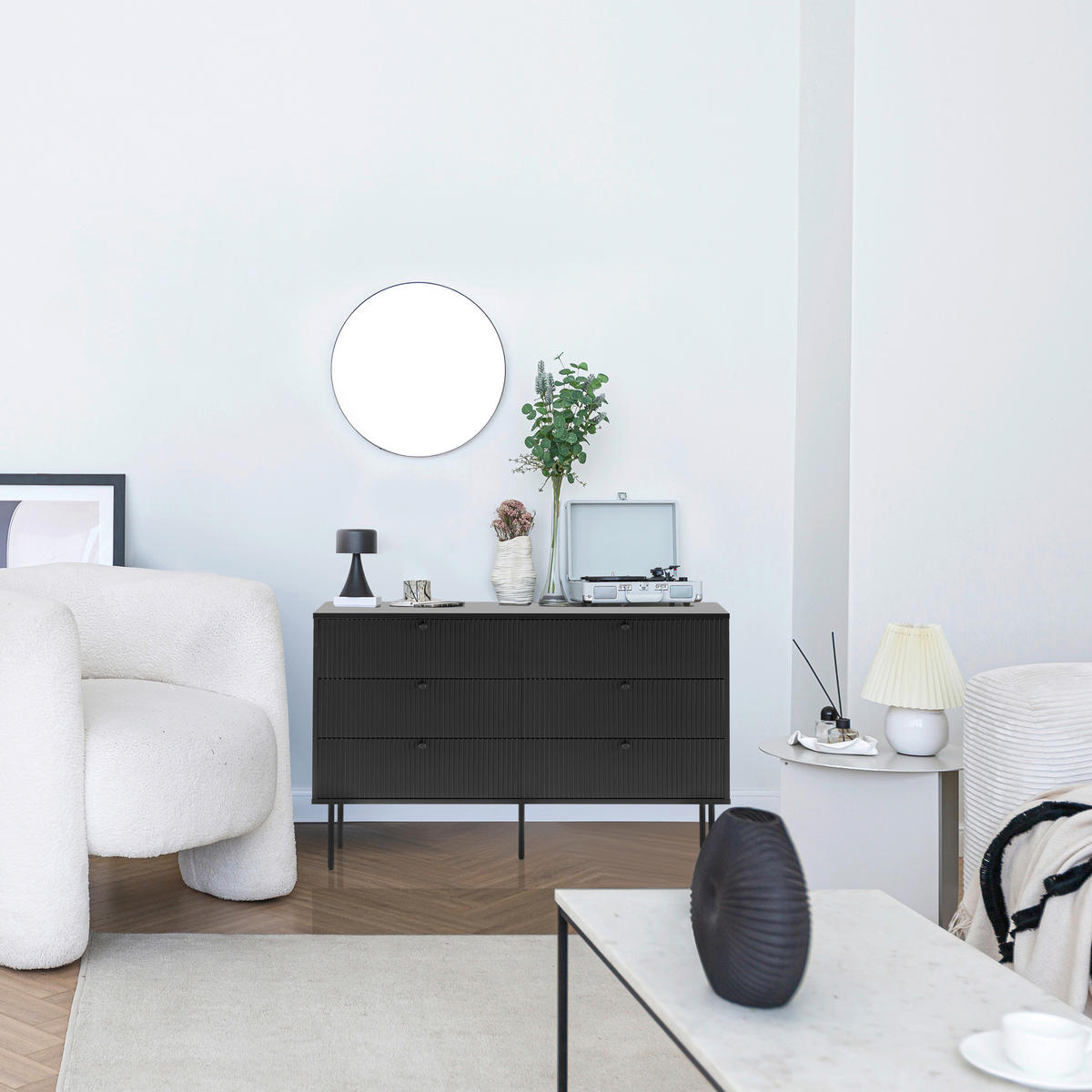 KOMMODE  in 120/40/75 cm  - Schwarz, MODERN, Holzwerkstoff/Metall (120/40/75cm) - MID.YOU