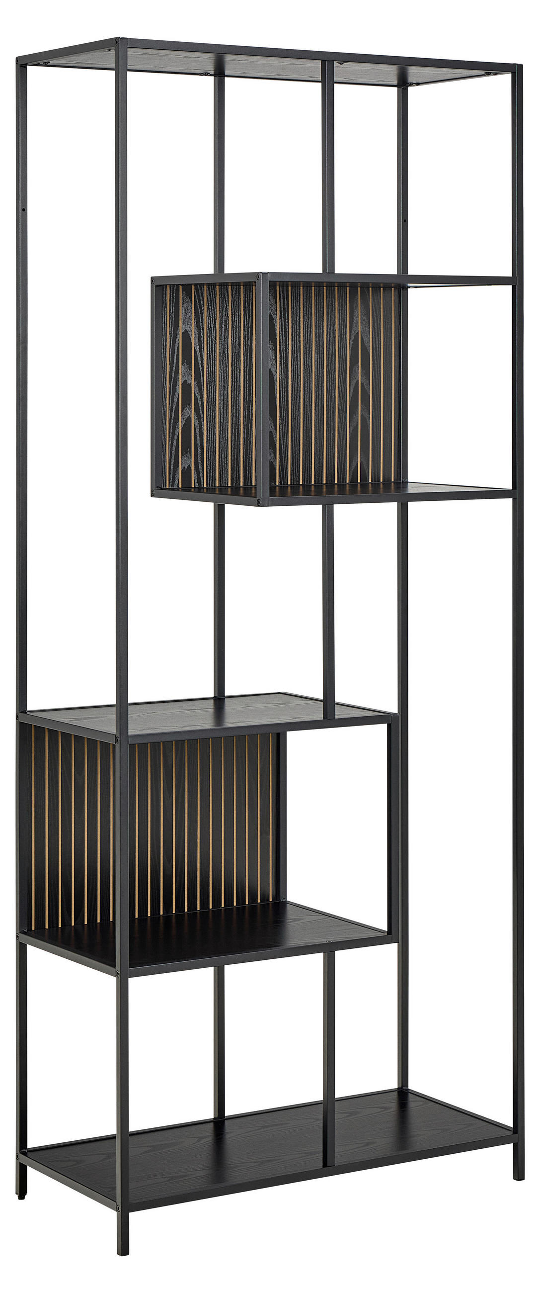 XXXLutz Regal Schwarz, Esche 77x185x35 cm