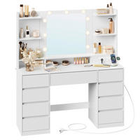 SCHMINKTISCH 107/40/144 cm, Weiß  - Weiß, KONVENTIONELL, Glas/Holzwerkstoff (107/40/144cm) - Boxxx