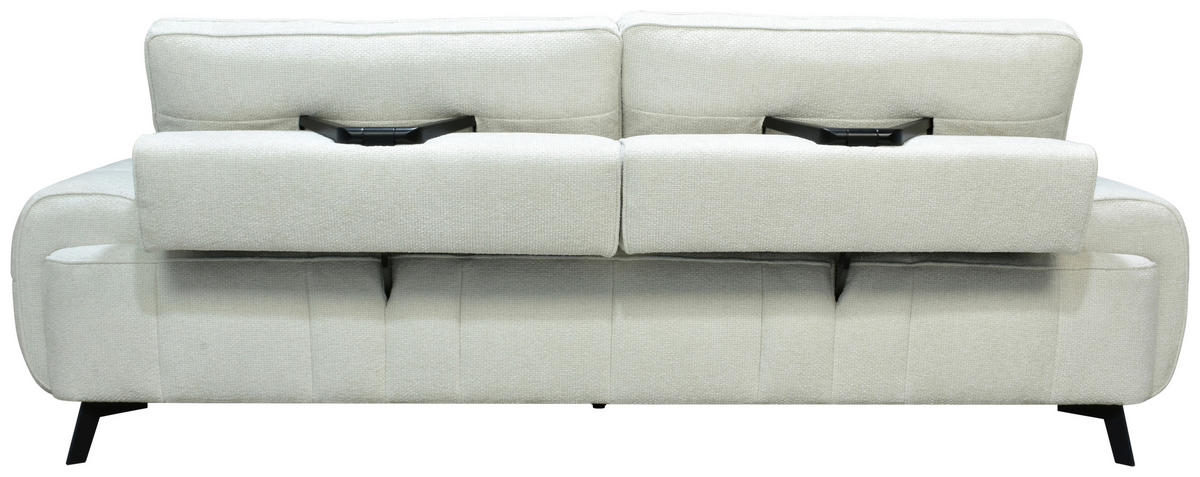 2-SITZER-SOFA Chenille Creme  - Creme/Schwarz, Design, Kunststoff/Textil (230/84/104/111/122cm) - Livetastic