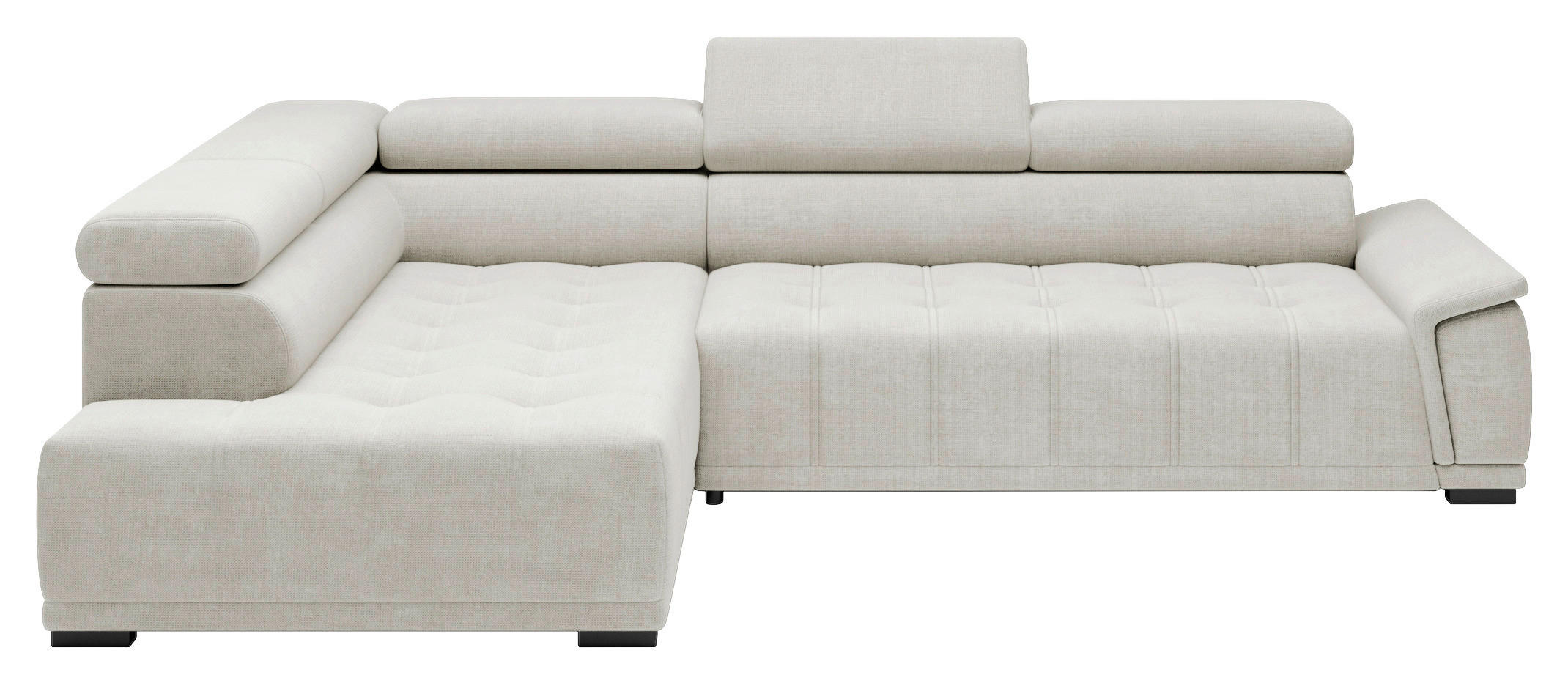 HÖRNSOFFA i vävt tyg, chenille sandfärgad  - sandfärgad/svart, Modern, textil/plast (106/283cm) - MID.YOU