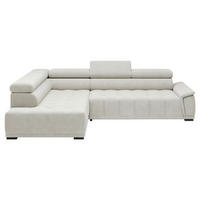 HÖRNSOFFA i vävt tyg, chenille sandfärgad  - sandfärgad/svart, Modern, textil/plast (106/283cm) - MID.YOU