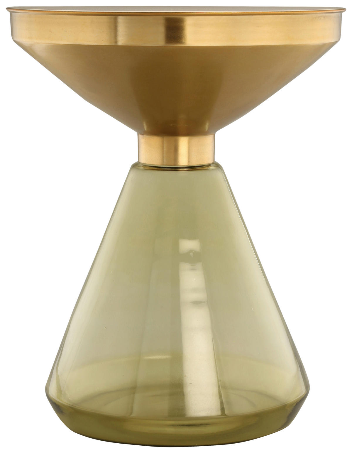 BEISTELLTISCH in Metall, Glas  - Goldfarben/Grün, Design, Glas/Metall (41,5/53cm) - Kayoom