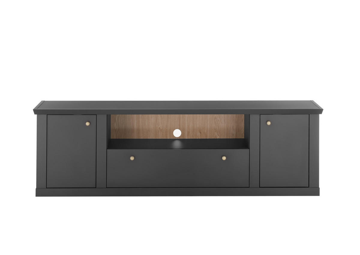 LOWBOARD  205/62/42 cm 1 Schublade(n) Typenauswahl, stehend  - Eichefarben/Messingfarben, Design, Holzwerkstoff/Metall (205/62/42cm) - MID.YOU