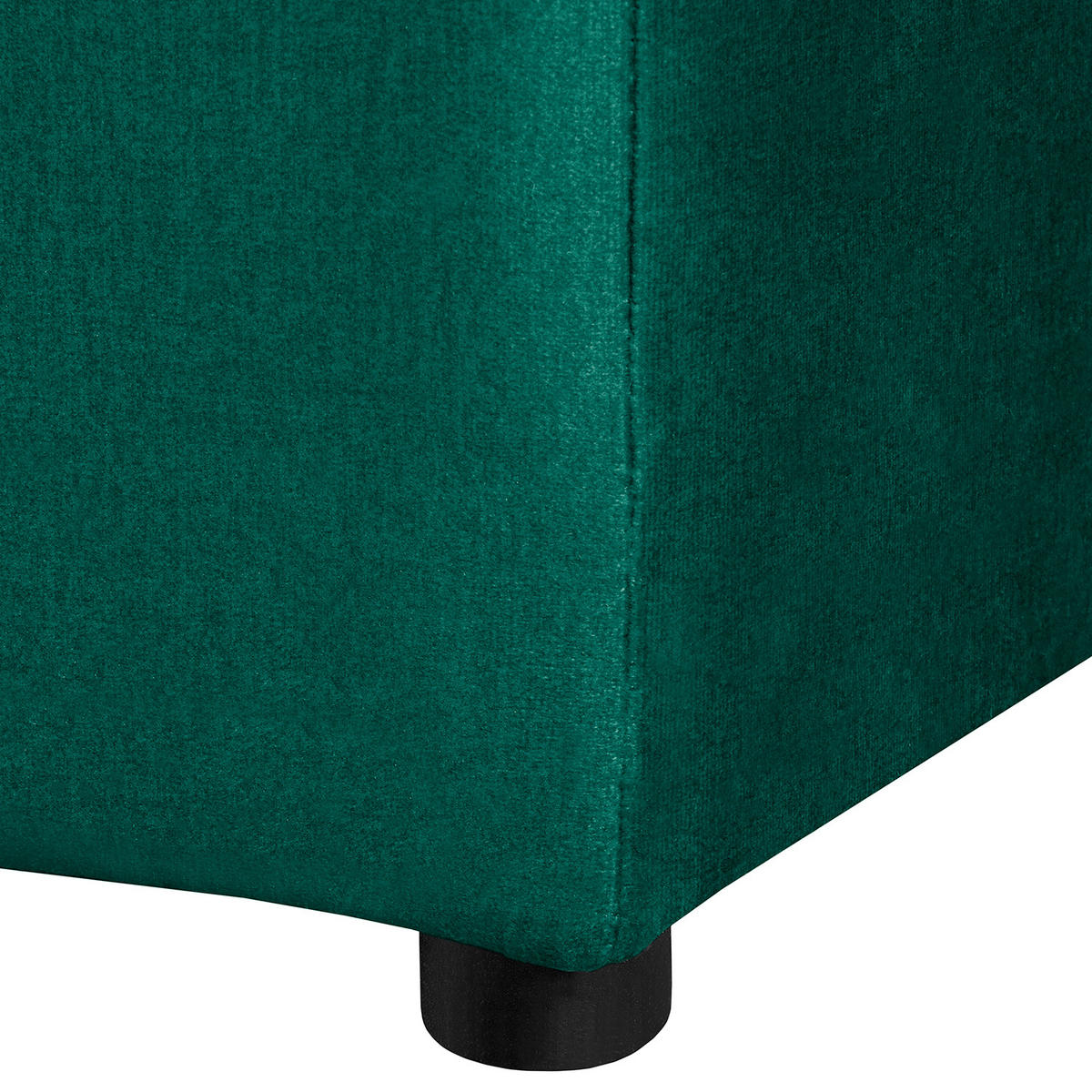 ECKSOFA Naomi in Velours Grün Rückenkissen  284/243 cm  - Schwarz/Grün, Design, Kunststoff/Textil (284/243cm) - P & B
