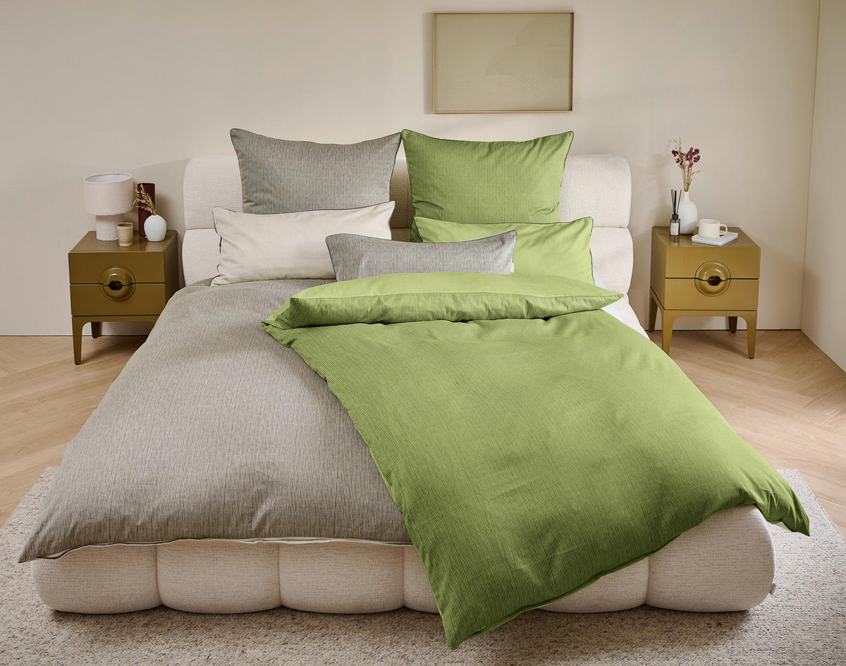 WENDEBETTWÄSCHE 2-teilig Satin 135/200 cm  - Taupe, Textil (135/200cm) - Bio:Vio