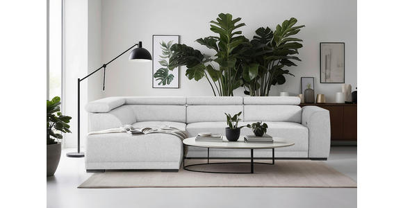 ECKSOFA Hellgrau Struktur - Hellgrau/Schwarz, Design, Kunststoff/Textil (205/284cm) - Xora