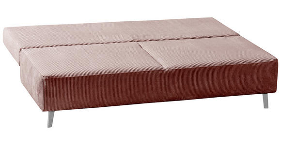 SCHLAFSOFA Spicy Cord Rosa Rückenkissen, Armlehnenkissen, Bettkasten, Schlaffunktion  - Rosa, MODERN, Textil/Metall (193/85/88cm) - Novel