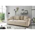 SCHLAFSOFA  mit Stoffauswahl, Liegefunktion, Rücken echt Cord Creme  - Creme/Schwarz, KONVENTIONELL, Kunststoff/Textil (250/95/125cm) - Hom`in