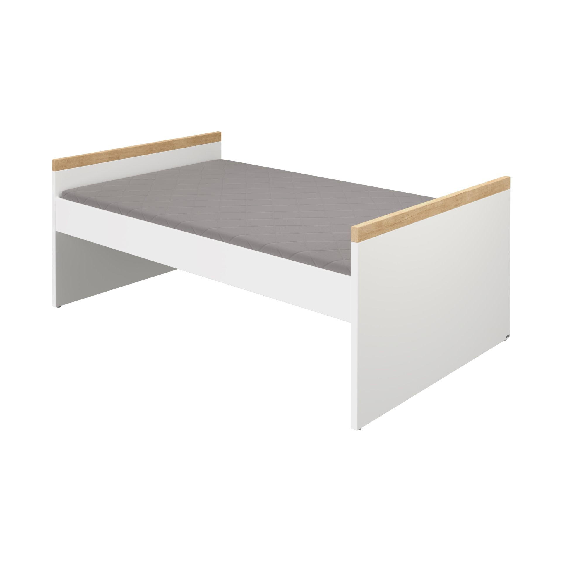 BETT KIRA 90/200 cm Weiß, Silbereichenfarben  - Weiß/Silbereichenfarben (90/200cm) - Paidi