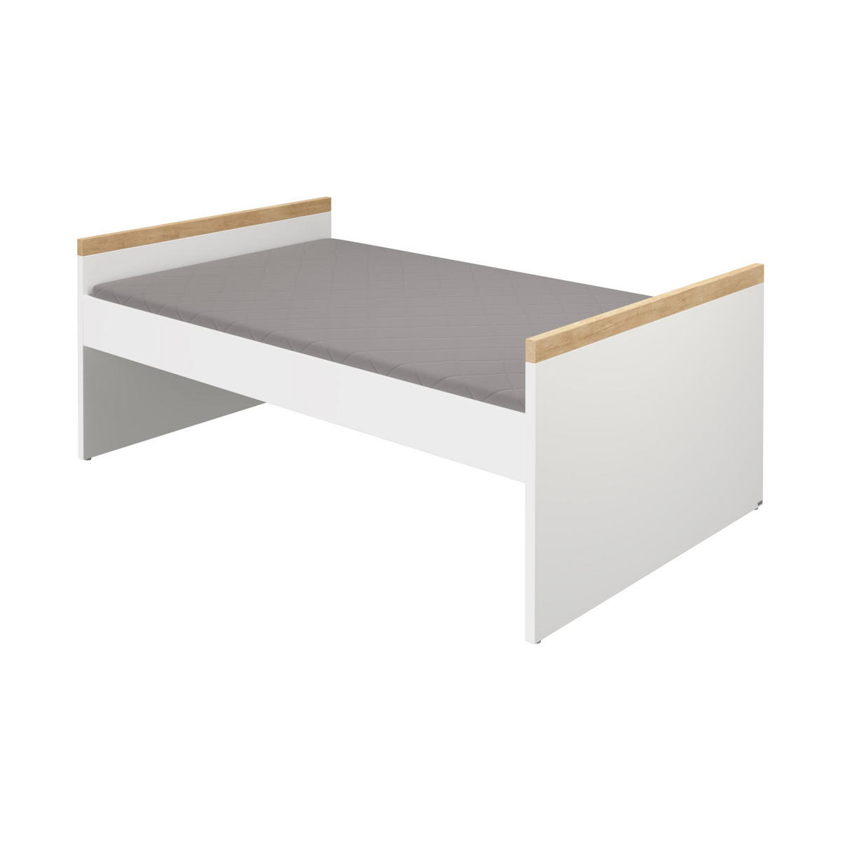 BETT 90/200 cm  in Weiss, Silbereichenfarben   - Weiss/Silbereichenfarben, Holzwerkstoff (90/200cm) - Paidi